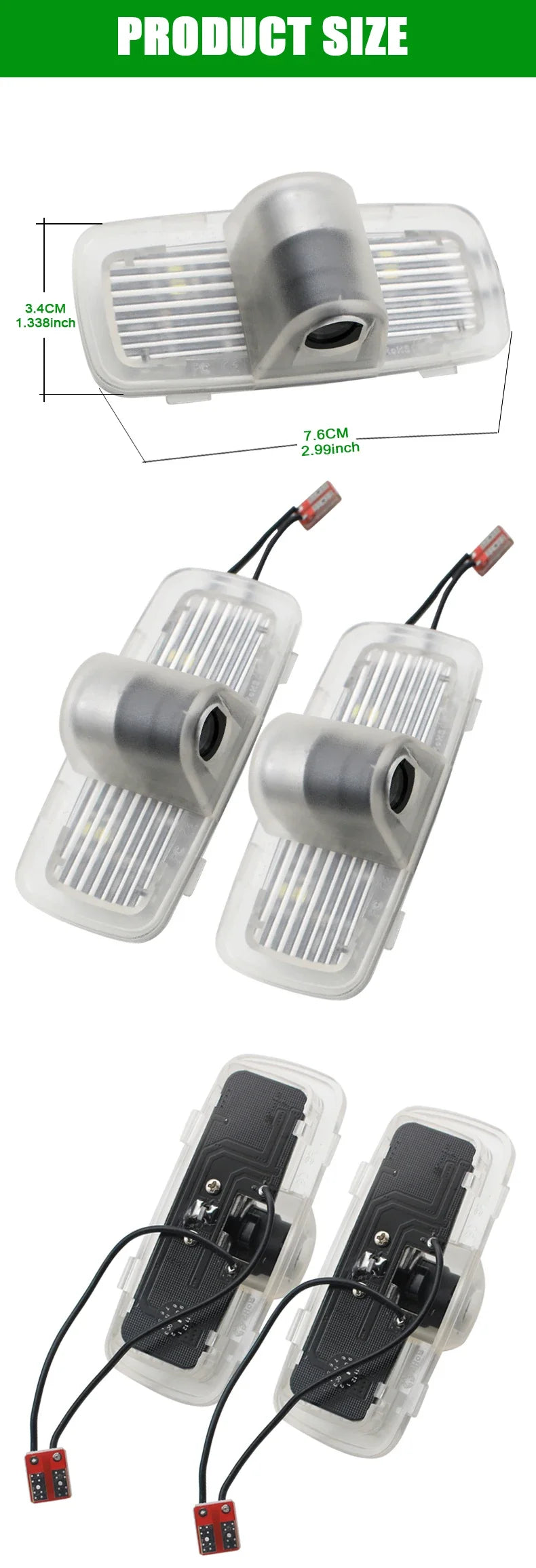 Projecteur Porte Honda Accord Coupé et Berline, Crosstour, Pilot, LED, Lot de 2