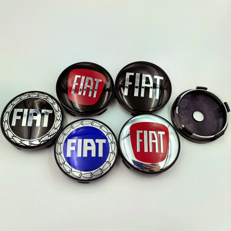 Cache-Moyeux Fiat 60mm Emblème Argent et Noir — détail de finition