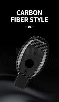 Étui de Protection Clé Mercedes Classe A B C E GLA GLC CLA CLS Fibre de Carbone 2 ou 3 Touches