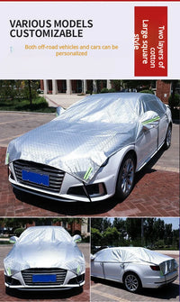 Demi-Housse de Protection Voiture Matelassée Toutes Saisons Bandes Réfléchissantes