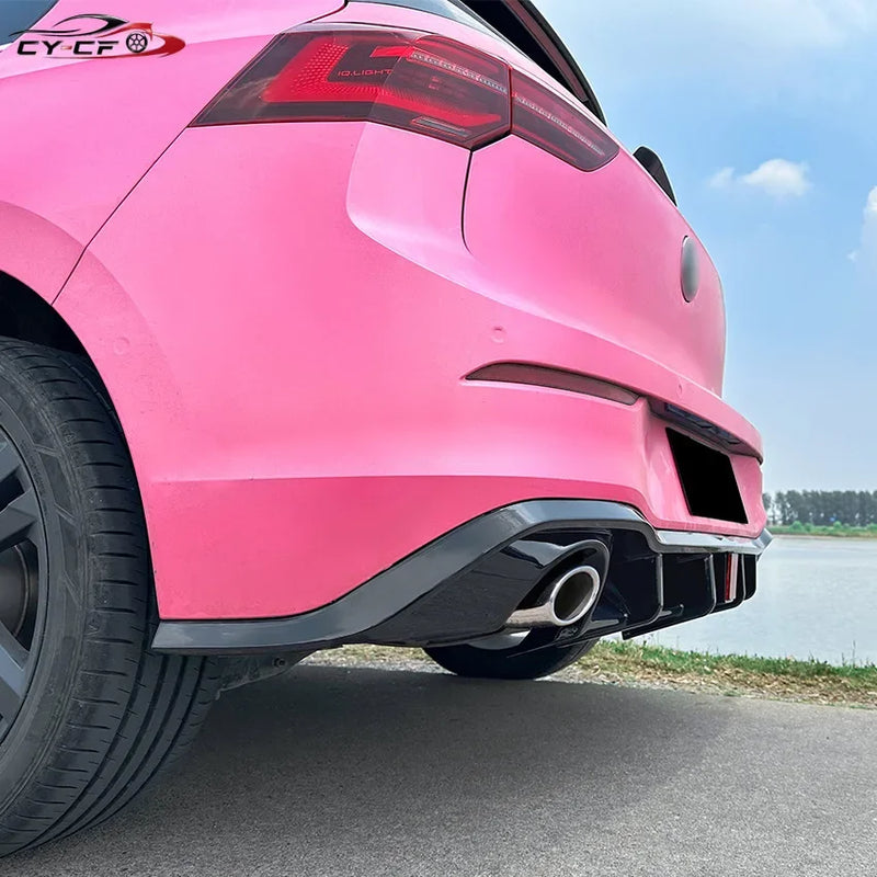 Diffuseur de Pare-Chocs Arrière Volkswagen Golf 8 GTI R-Line 2020-2023 ABS Noir Brillant