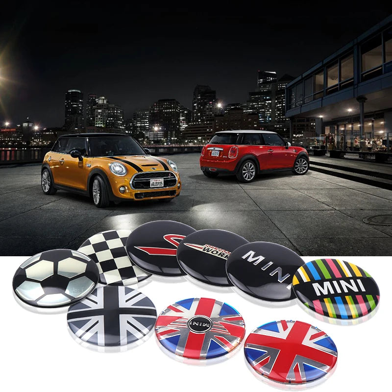 Cache-moyeux Mini Cooper JCW 52 mm autocollants 4 pièces