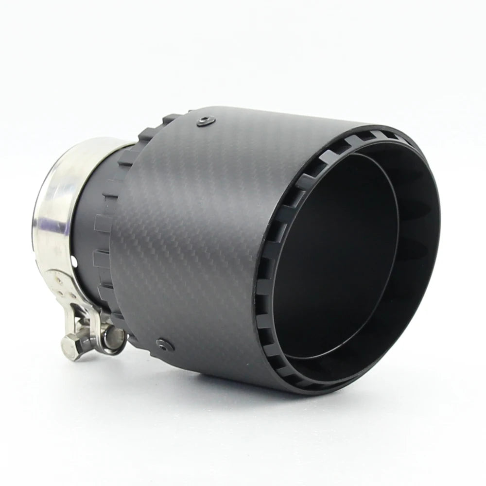 Embout d'Échappement Inox 304 Carbone Noir Mat