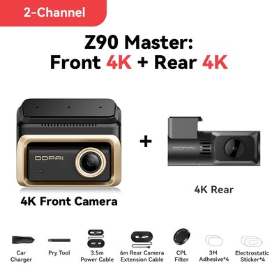 Dashcam DDPAI Z90 Master 4K Avant Arrière HDR