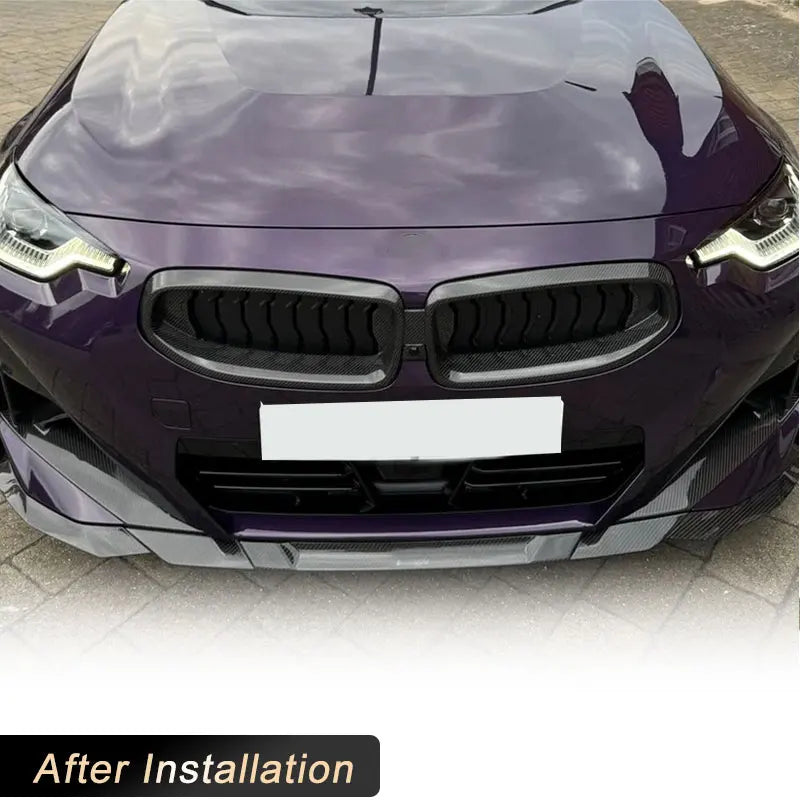 Cadre de Calandre en Carbone Préimprégné BMW Série 2 G42 Coupé M240i 2021-2024 Noir Brillant