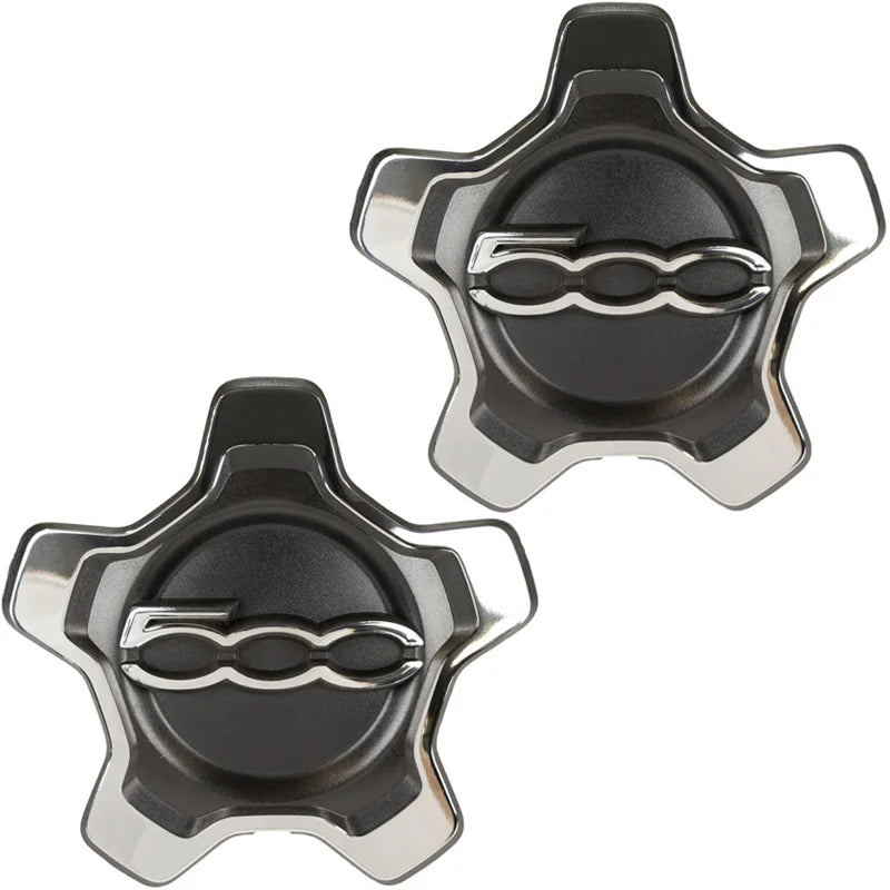 Cache-Moyeux Fiat 500X Argent 16 Pouces avec Anneau — vue de trois quarts