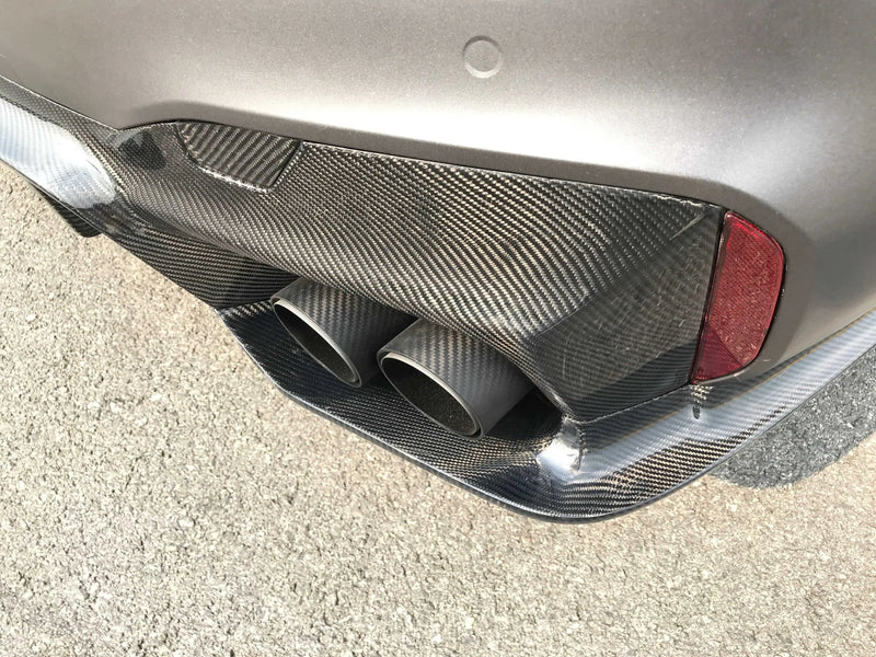 Diffuseur Arrière Carbone Sec Style D BMW Série 5 G30 G38 2017+ avec Séparateurs et Spoiler