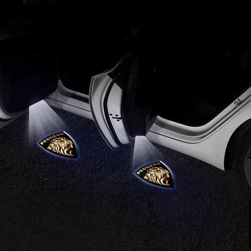 Projecteur Logo Porte Peugeot 407 508 RCZ LED 3 Logos