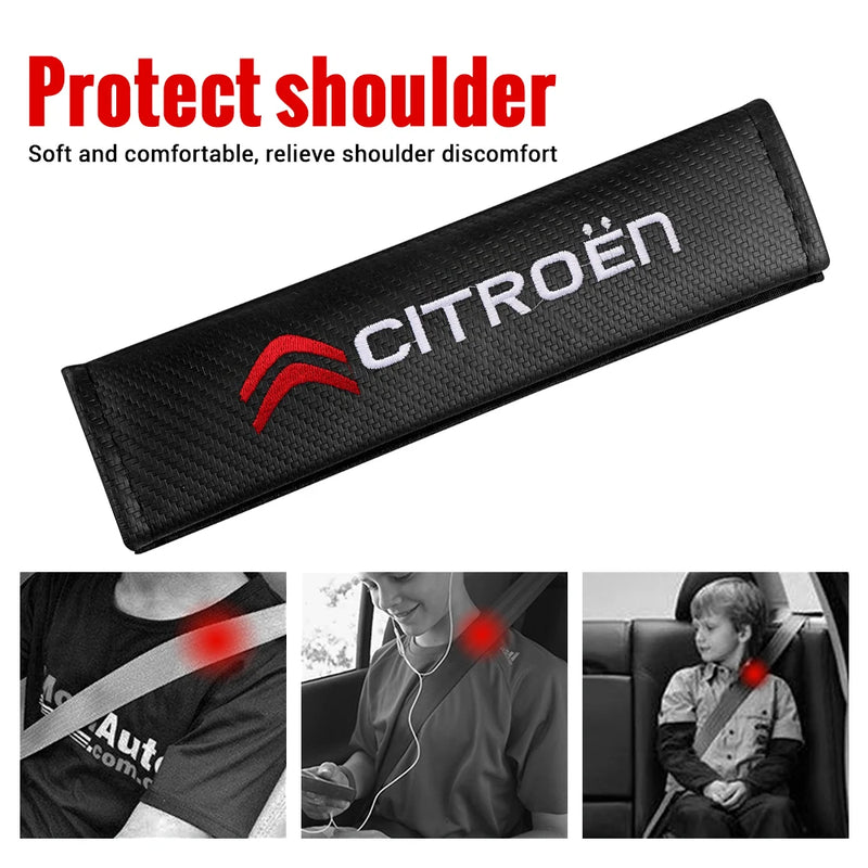 Coussinets de Ceinture de Sécurité Citroën Carbone — détail de finition