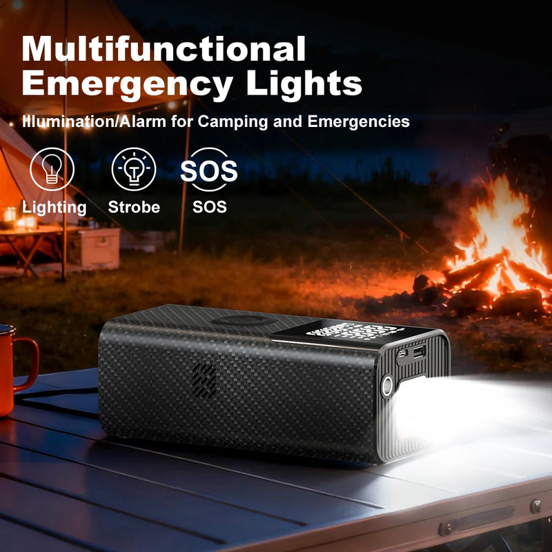 Booster de Batterie Voiture 2500A 4 en 1 Compresseur 150 PSI