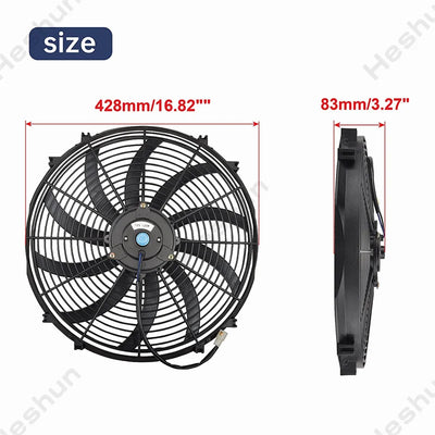 Ventilateur Climatisation Voiture Universel 12V 16''