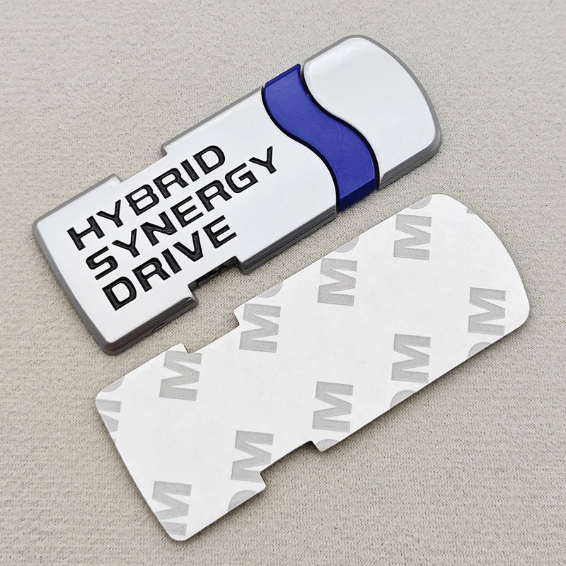 Emblème Hybrid Synergy Drive Métal 3D Toyota Corolla Yaris Auris RAV4 C-HR Noir Chrome Argent Or