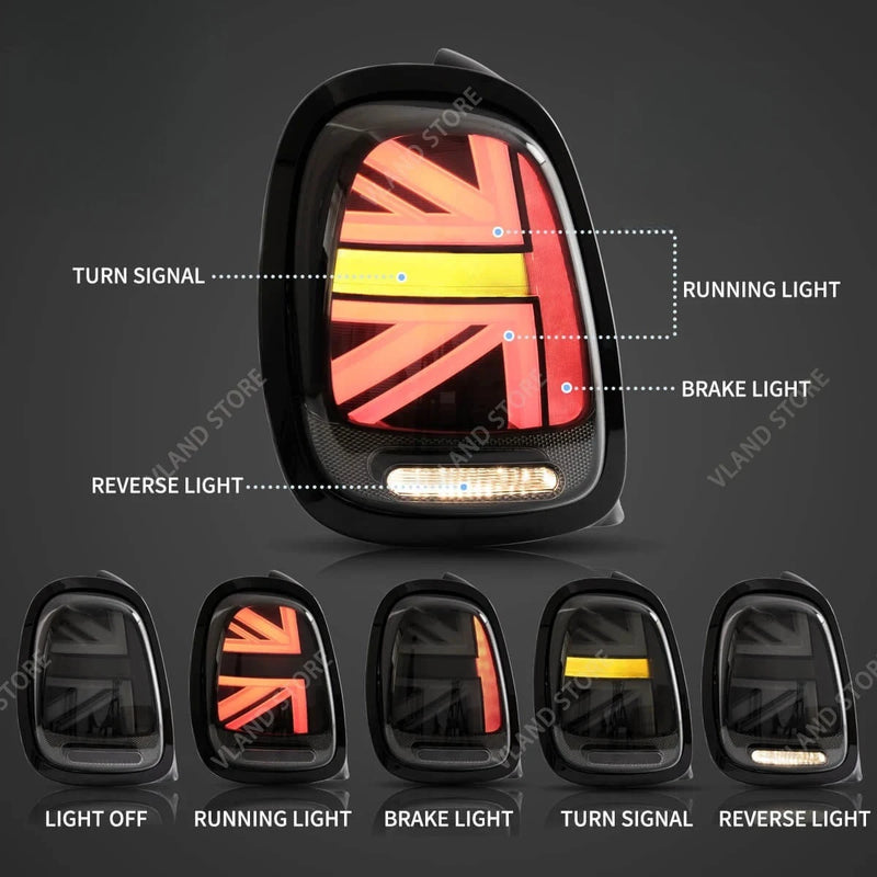 Feux Arrière LED VLAND MINI Cooper F55 F56 F57 Séquentiels — vue de profil
