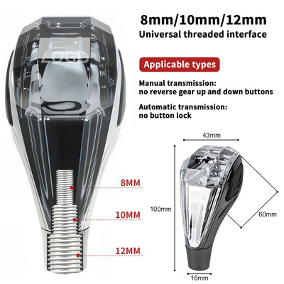 Pommeau de Levier de Vitesse LED Cristal 7 Couleurs