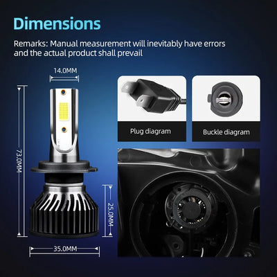 Ampoules LED Roadsun H7 Mini 12000 lm