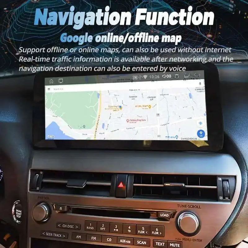 Autoradio Android 14 Écran QLED 12,3 Pouces Lexus RX 270 350 450h 2009-2015 CarPlay Double Système