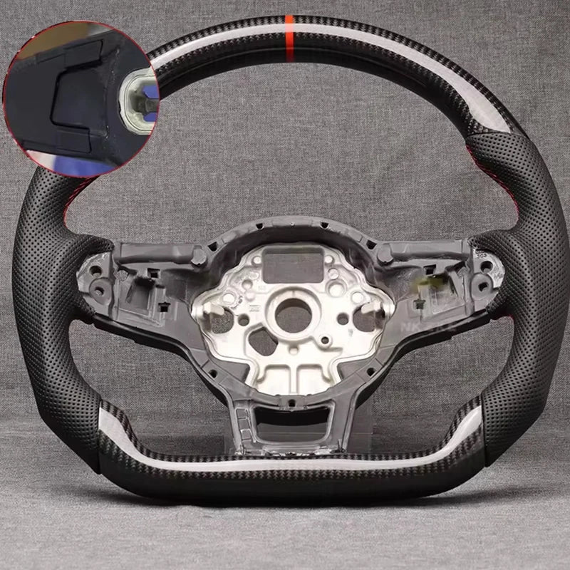 Volant Carbone Volkswagen Golf 7 GTI R — détail de fixation
