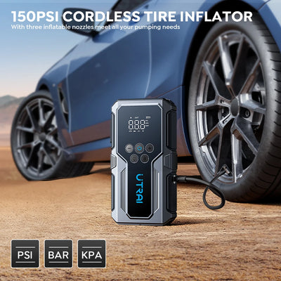 UTRAI Démarreur de Batterie Voiture 1500A avec Compresseur d'Air