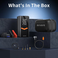 Booster de Batterie Voiture 4 en 1 avec Compresseur 150 PSI 25 L/min