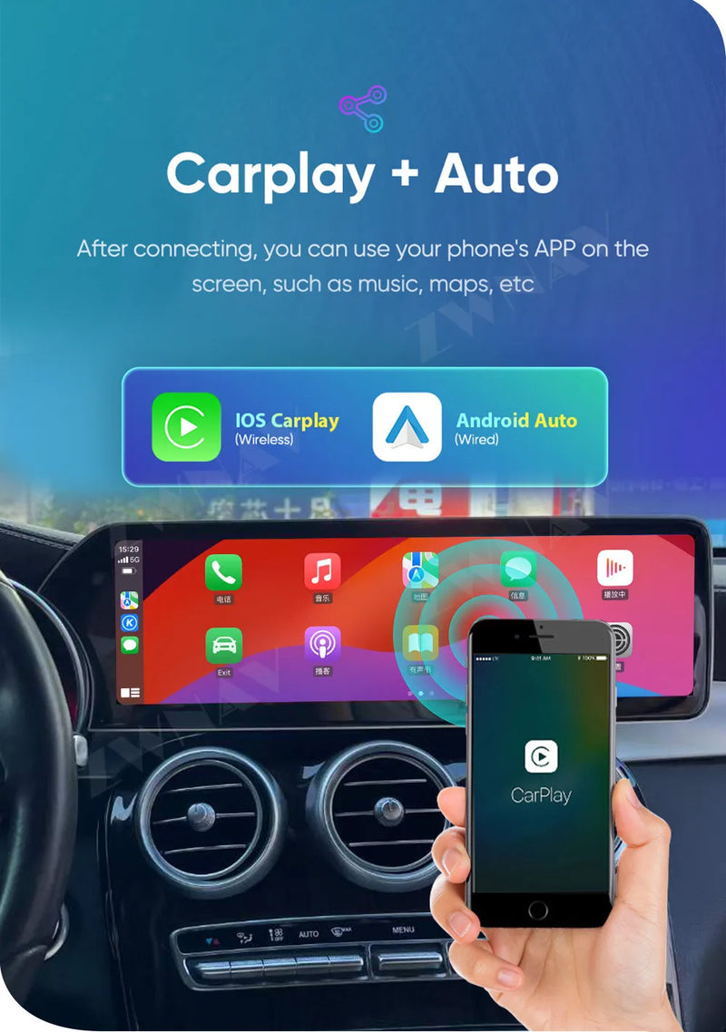 Autoradio Android 14 Ford Ranger Everest 2015-2021 Écran Vertical 12,1 pouces CarPlay GPS