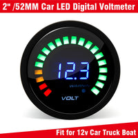 Voltmètre Numérique LED 52 mm Étanche 12V Voiture
