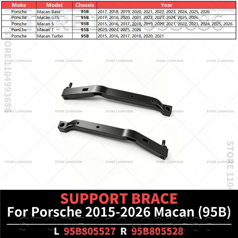 Support de Pare-Chocs Avant Porsche Macan S GTS Turbo 95B 2015-2026 Gauche ou Droit Réf. 95B805527 95B805528