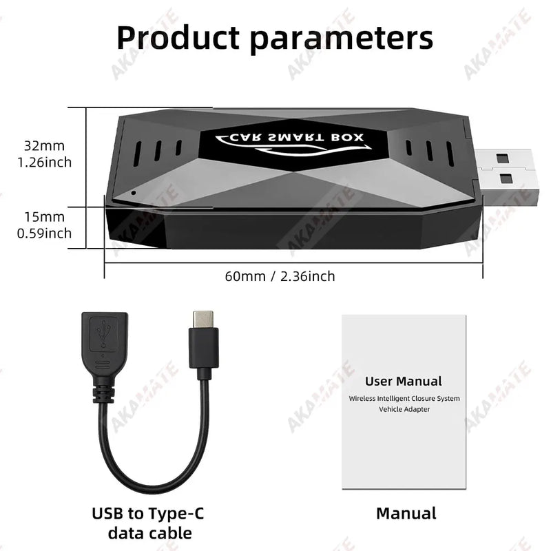 Boîtier CarPlay Sans Fil Android Auto Mini Clé USB Vidéo en Streaming