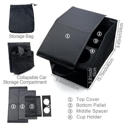 Organisateur de Coffre Voiture Pliable 6 Poches Noir