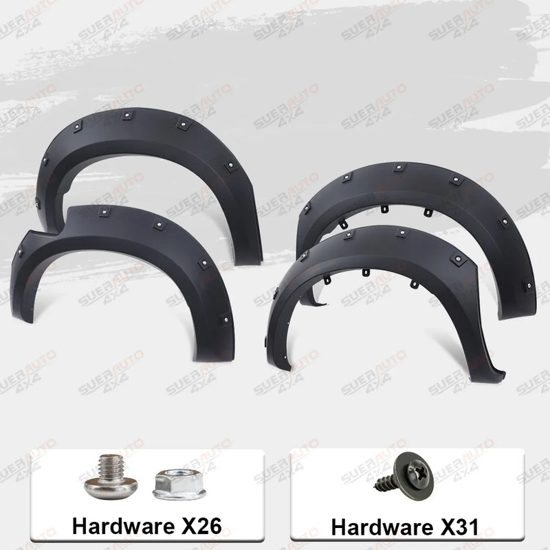 Élargisseurs d'Ailes Style Poche Toyota Hilux Vigo SR SR5 2005-2014 Noir Mat, Jeu de 4 Pièces