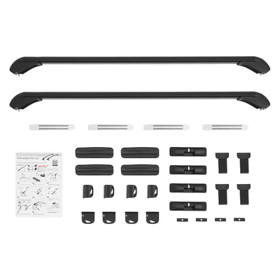 Barres de Toit Aluminium Noir Réglables 124-134 cm