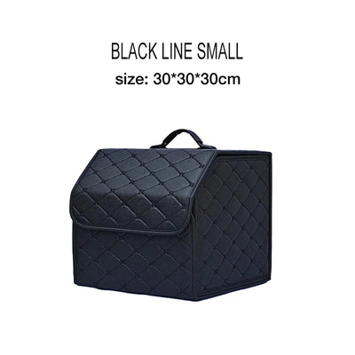 Boîte de Rangement de Coffre Voiture Cuir Pliable