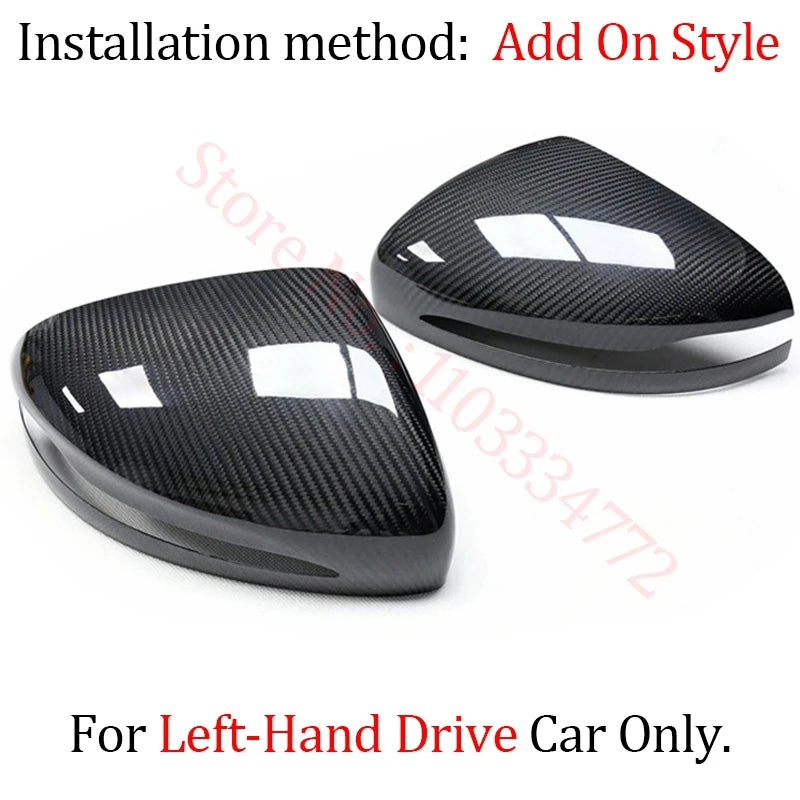 Coque de Rétroviseur Mercedes Classe C W205, E W213, S W222, GLC X253, GLA, GLB, EQA, EQB, EQC en Carbone Véritable, 8 Styles