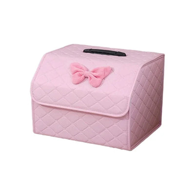 Boîte de Rangement de Coffre Voiture Pliable Cuir