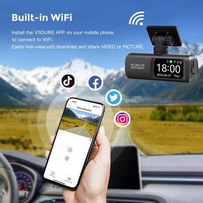 Dashcam Kocam V21 4K GPS Wi-Fi Double Objectif