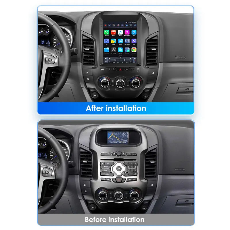 Autoradio Android Ford Ranger 2012-2015 Écran Vertical 9,7 Pouces CarPlay Sans Fil GPS DSP