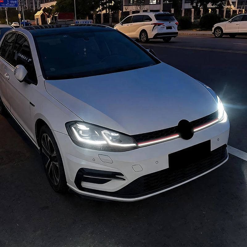 Calandre LED Volkswagen Golf 7.5 GTI 2017-2019 Nid d'Abeille Noir Brillant