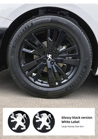 Cache-Moyeux Peugeot 60 mm, Lot de 4, Lion Noir, Argent ou Nouveau Blason, 206 à 508, 2008, 3008, 5008