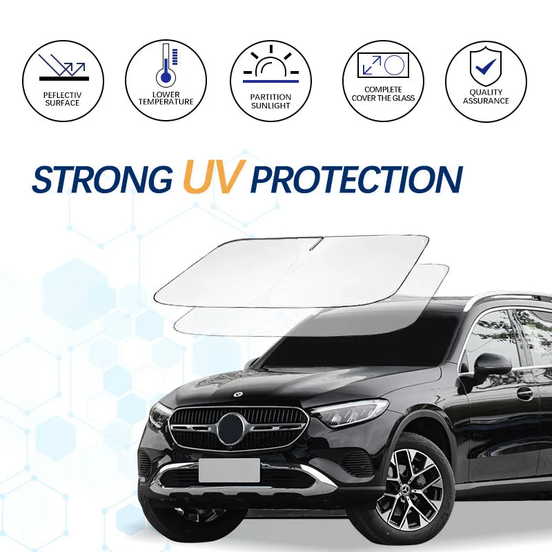 Pare-Soleil Pare-Brise Mercedes GLC X253 X254 Pliable Anti-UV Face Réfléchissante