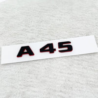 Emblème 3D Mercedes Classe A A35, A45, A45S, A200 à A300, Turbo 4Matic, Noir à Liseré Rouge