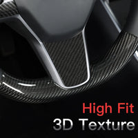 Couvre Volant Tesla Model 3 2017-2023 et Model Y 2020-2024 en Fibre de Carbone, Partie Haute ou 2 Pièces