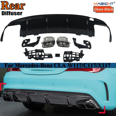 Diffuseur Arrière Noir Mercedes CLA C117 W117 2012-2018