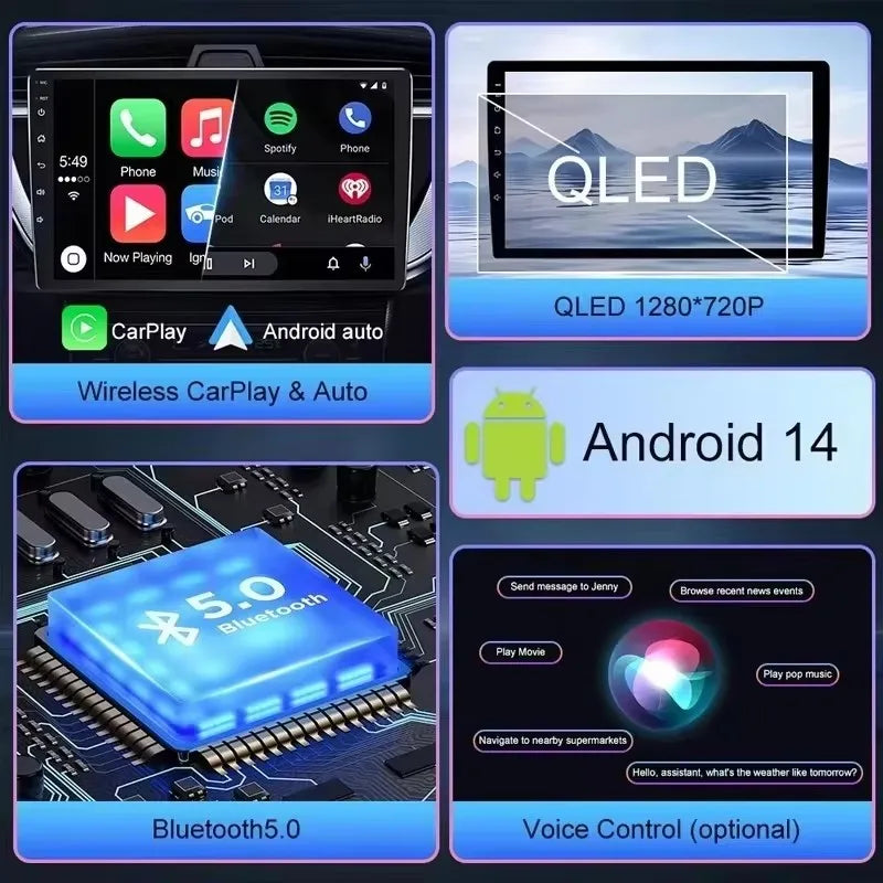 Autoradio Android Dodge Charger 2011-2014 Écran QLED 9 pouces CarPlay GPS Navigation