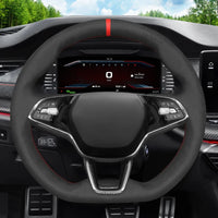 Couvre Volant Skoda Octavia, Enyaq, Fabia, Kamiq, Karoq, Kodiaq, Scala, Superb 2020-2026, Suédine à Coudre