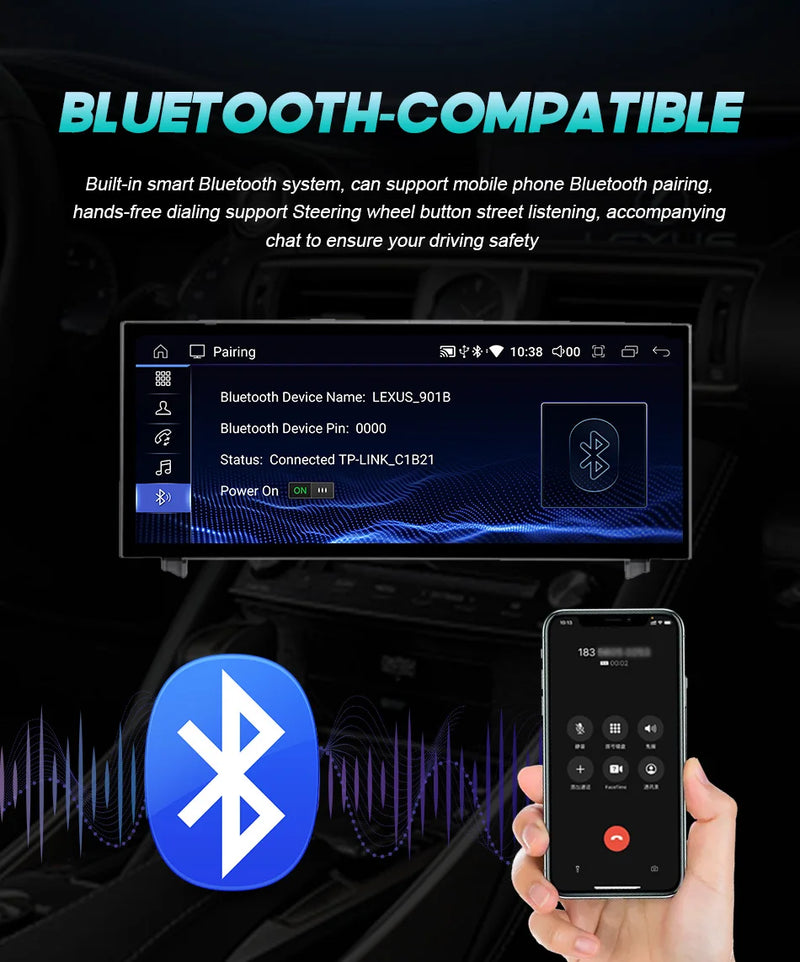 Autoradio Android 14 Lexus NX 200 200t 300h 2014-2021 Écran 10,25 Pouces CarPlay DSP GPS