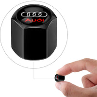 Bouchons de Valve Audi Métal Noir avec Porte-Clés Démonte-Valve