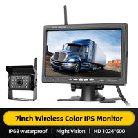 Caméra de Recul Sans Fil Podofo avec Écran 7 Pouces IPS, 1080P, Vision Nocturne et Étanche IP68 pour Camping-Car et Camion