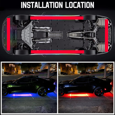Éclairage d'Ambiance LED Néon RGB Sous Châssis Voiture