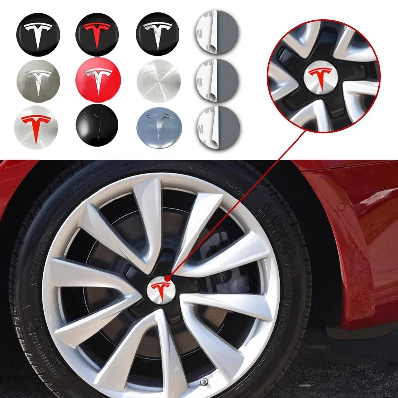 Cache-Moyeux Tesla Model 3 Y S X 56mm Logo — vue arrière