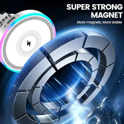 Support Téléphone Voiture Magnétique Anneau RGB Charge Rapide