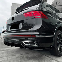 Diffuseur de Pare-Chocs Arrière Volkswagen Tiguan MK2.5 R-Line 2021-2023 Noir Brillant ou Aspect Carbone